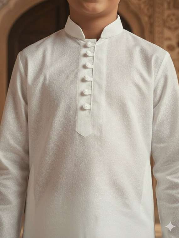 boys embroidered mandarin neck kurta set - 22353408 -  Standard Image - 4