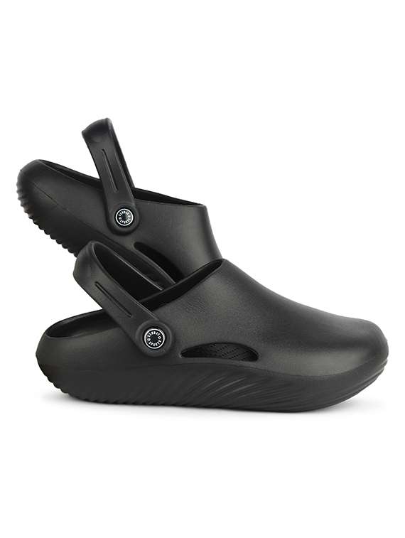 men black slip on clog - 22353441 -  Standard Image - 1