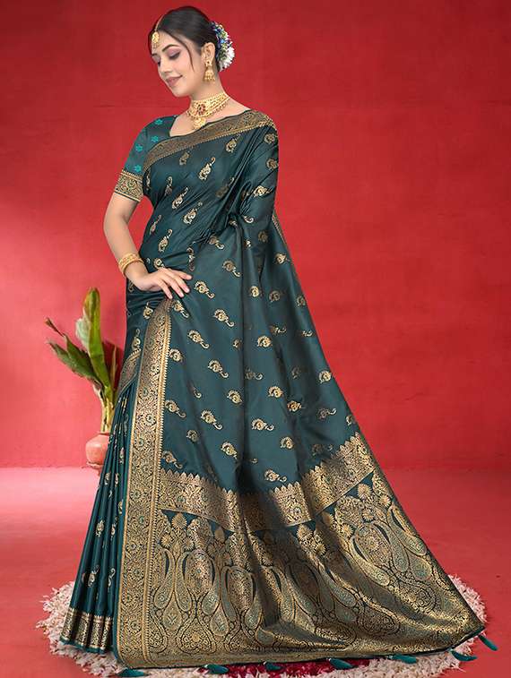 women self design banarasi saree with blouse - 22353485 -  Standard Image - 1