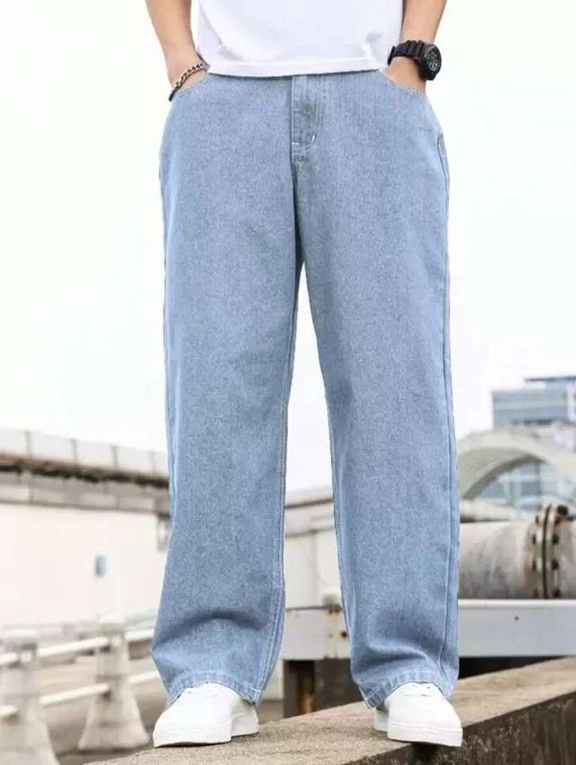men plain mid rise full length jeans - 22353543 -  Standard Image - 1
