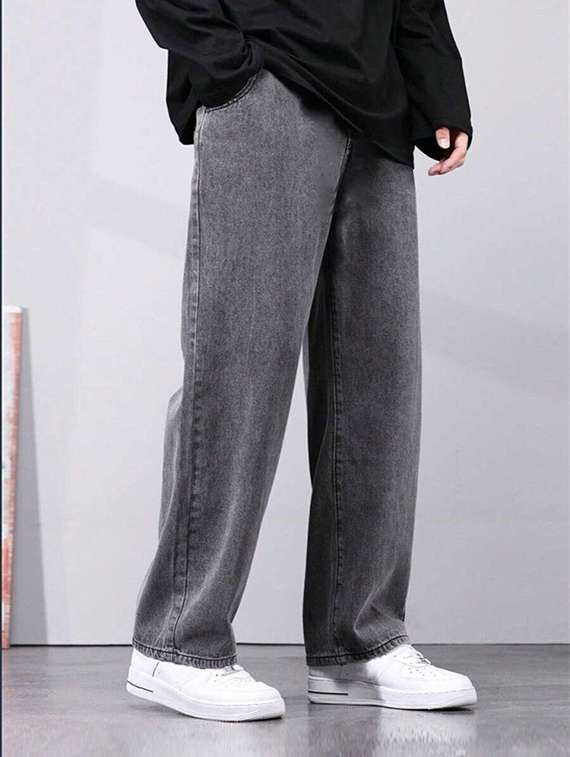 men plain mid rise full length jeans - 22353565 -  Standard Image - 1