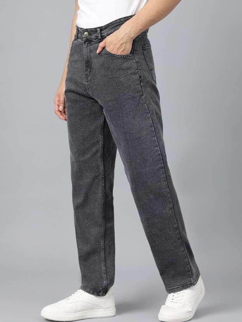 men plain mid rise full length jeans - 22353566 -  Standard Image - 1