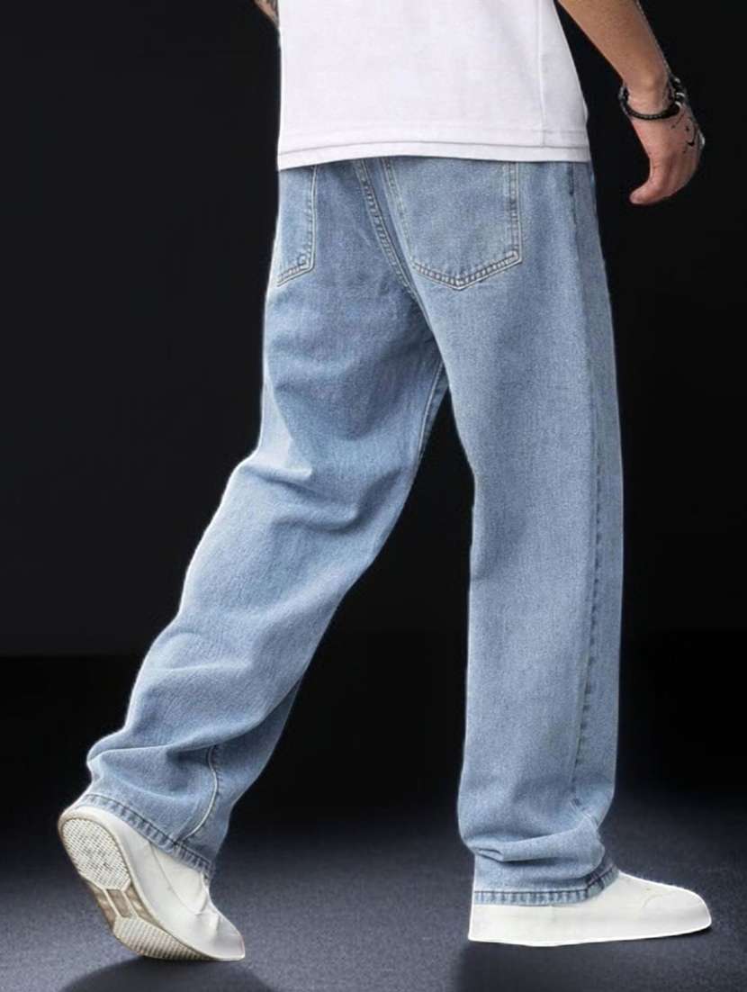 men plain mid rise full length jeans - 22353570 -  Standard Image - 1