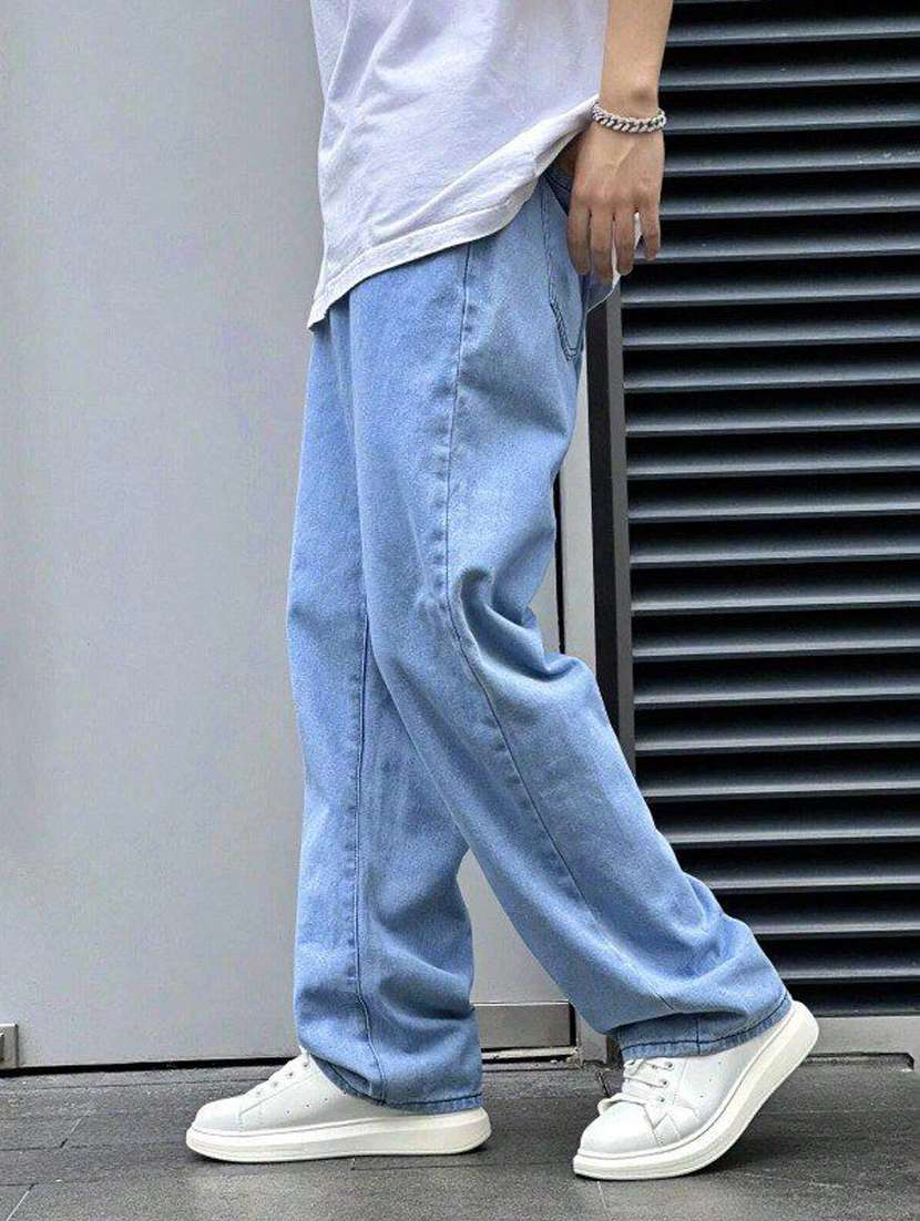 men plain mid rise full length jeans - 22353579 -  Standard Image - 1