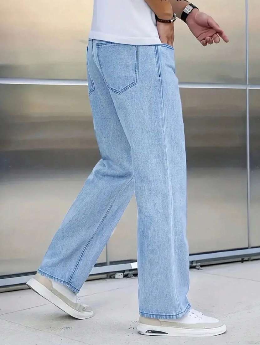 men plain mid rise full length jeans - 22353586 -  Standard Image - 1