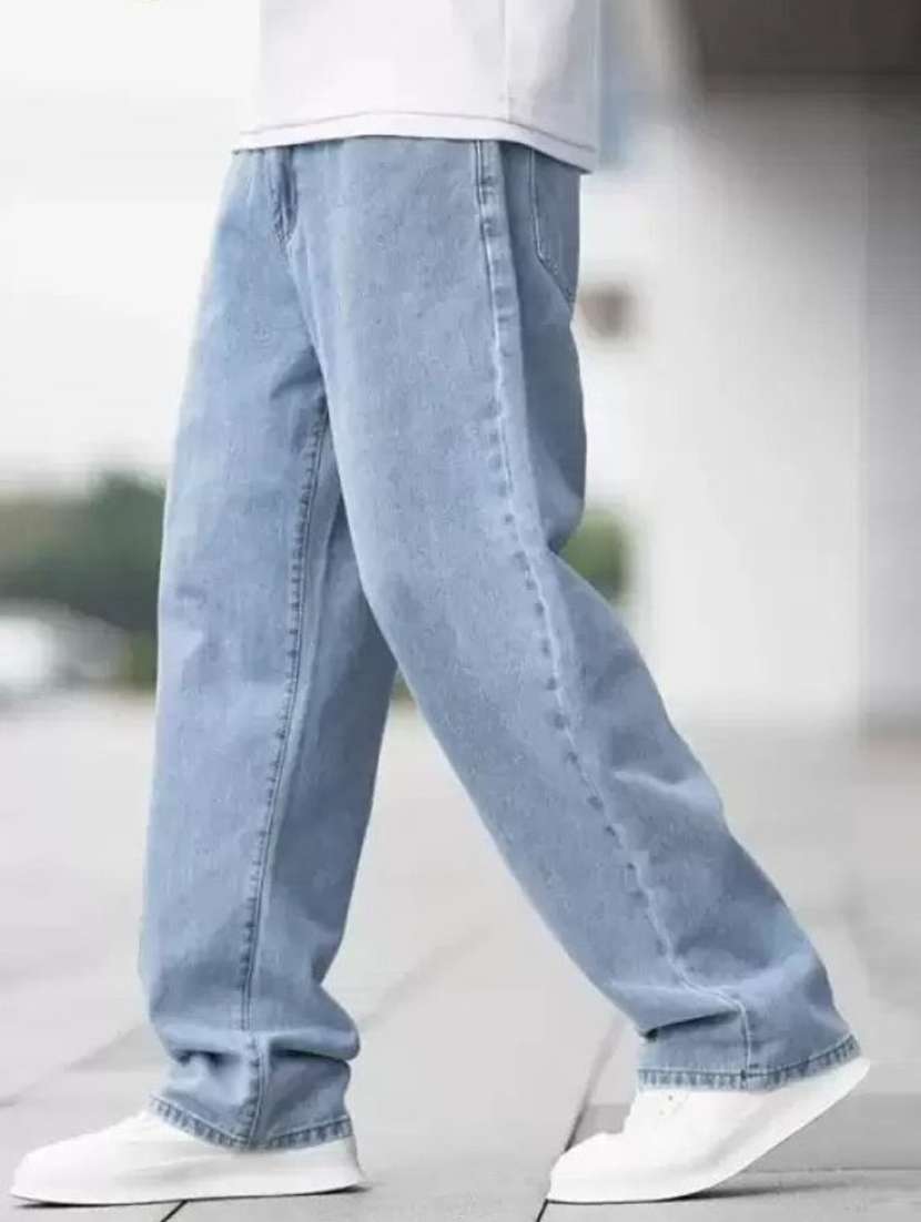men plain mid rise full length jeans - 22353594 -  Standard Image - 1