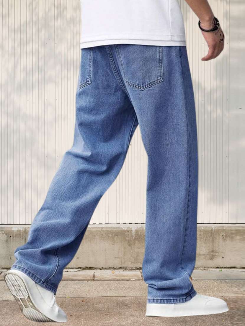 men plain mid rise full length jeans - 22353603 -  Standard Image - 1