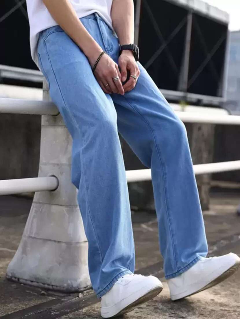 men plain mid rise full length jeans - 22353604 -  Standard Image - 1
