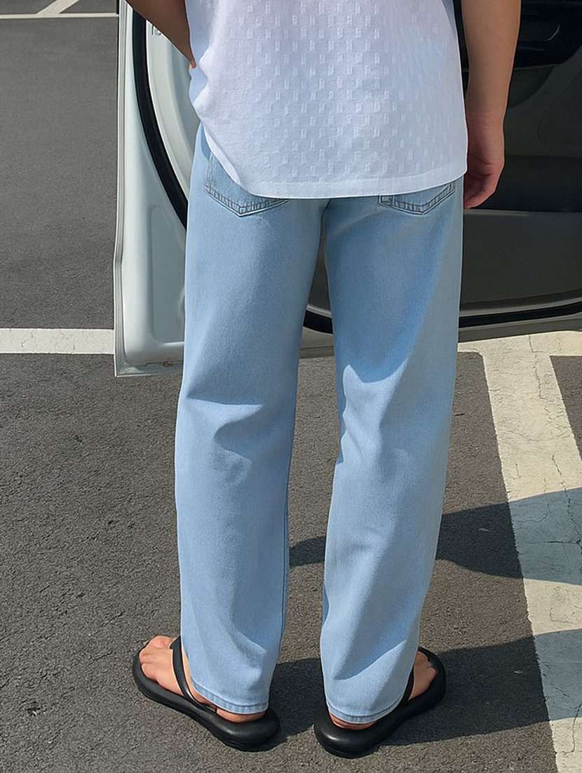 men plain mid rise full length jeans - 22353606 -  Standard Image - 1