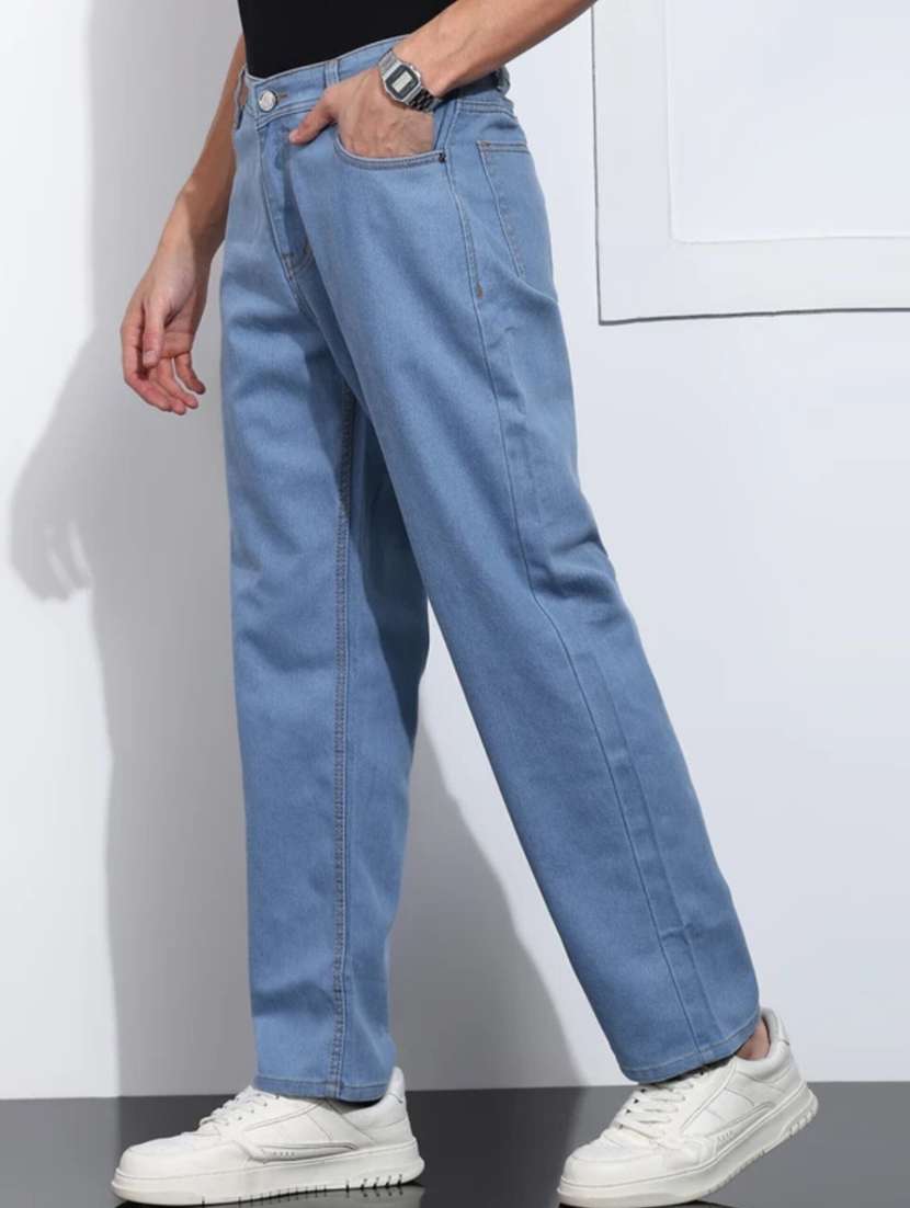 men plain mid rise full length jeans - 22353616 -  Standard Image - 1