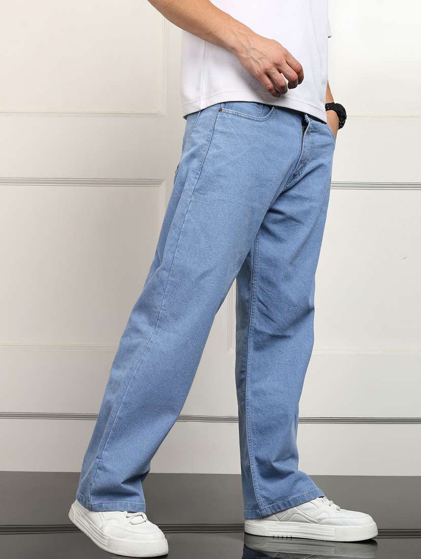 men plain mid rise full length jeans - 22353618 -  Standard Image - 1