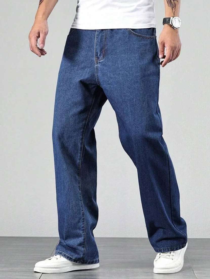 men plain mid rise full length jeans - 22353627 -  Standard Image - 1