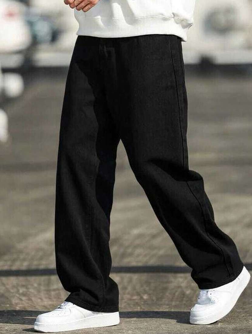 men plain mid rise full length jeans - 22353641 -  Standard Image - 1