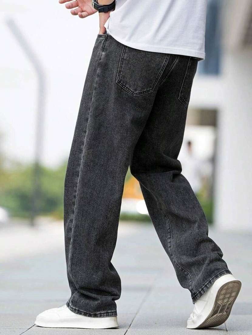 men plain mid rise full length jeans - 22353665 -  Standard Image - 1