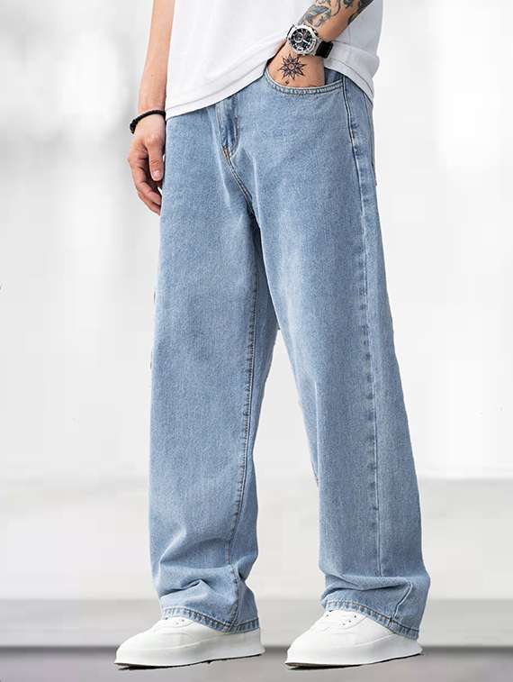 men plain mid rise full length jeans - 22353673 -  Standard Image - 1