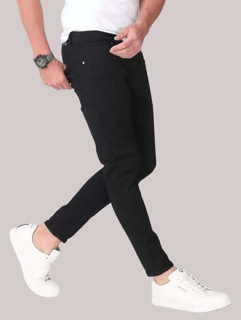men plain mid rise full length jeans - 22353678 -  Standard Image - 1