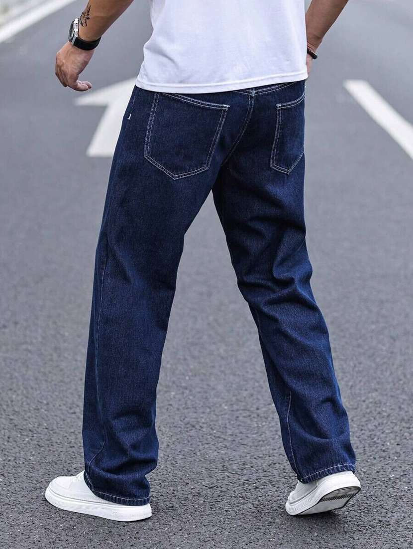 men plain mid rise full length jeans - 22353682 -  Standard Image - 1