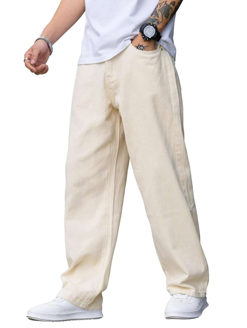 men plain mid rise full length jeans - 22353684 -  Standard Image - 1