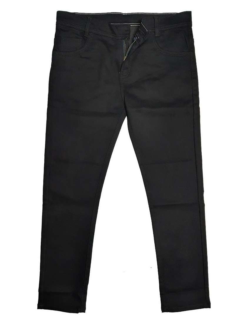 men plain mid rise full length jeans