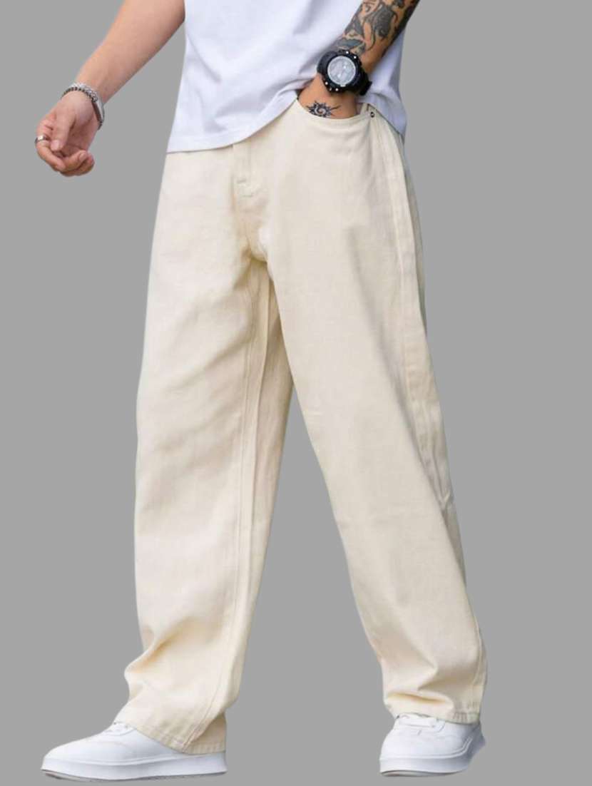 men plain mid rise full length jeans - 22353696 -  Standard Image - 1