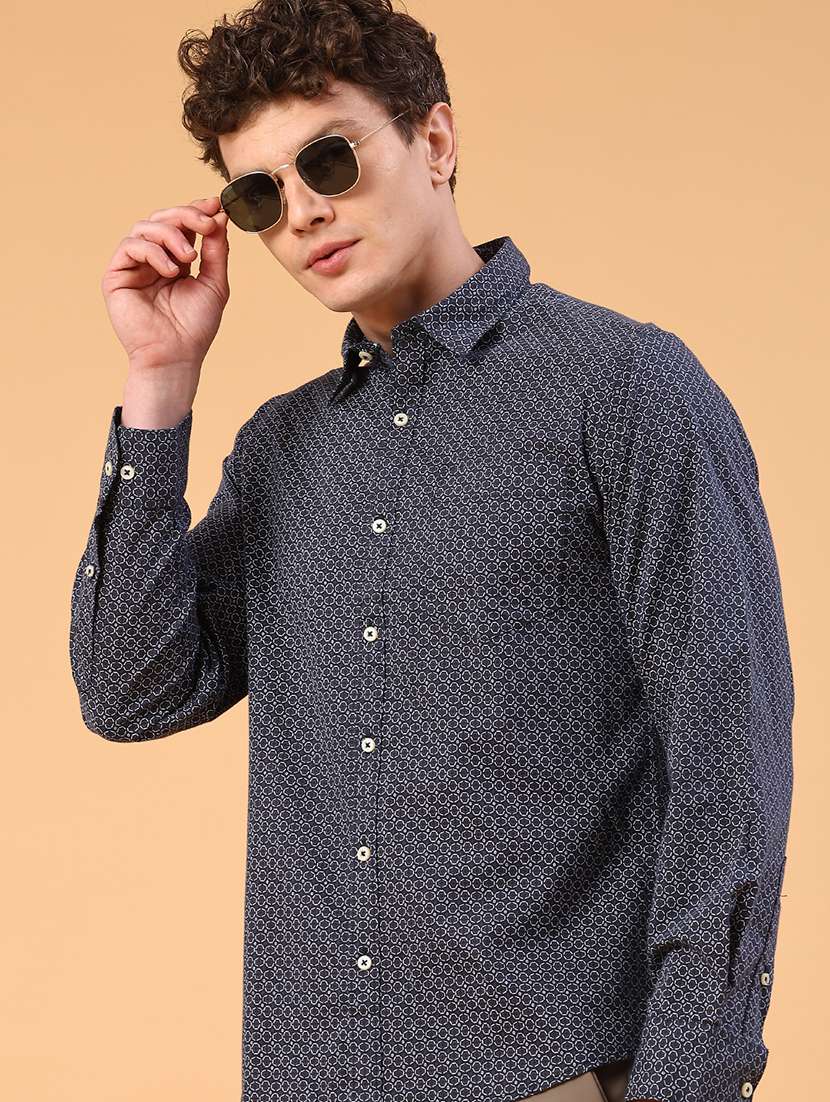blue cotton casual shirt
