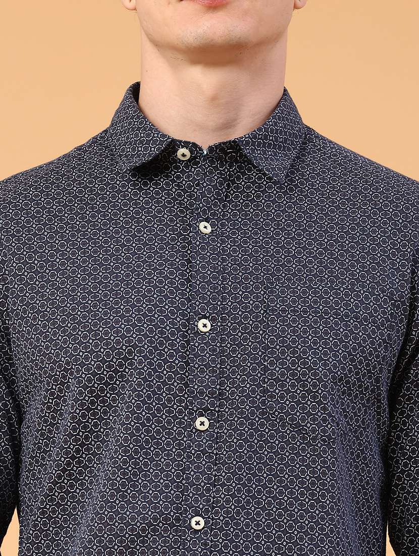 blue cotton casual shirt - 22353766 -  Standard Image - 1