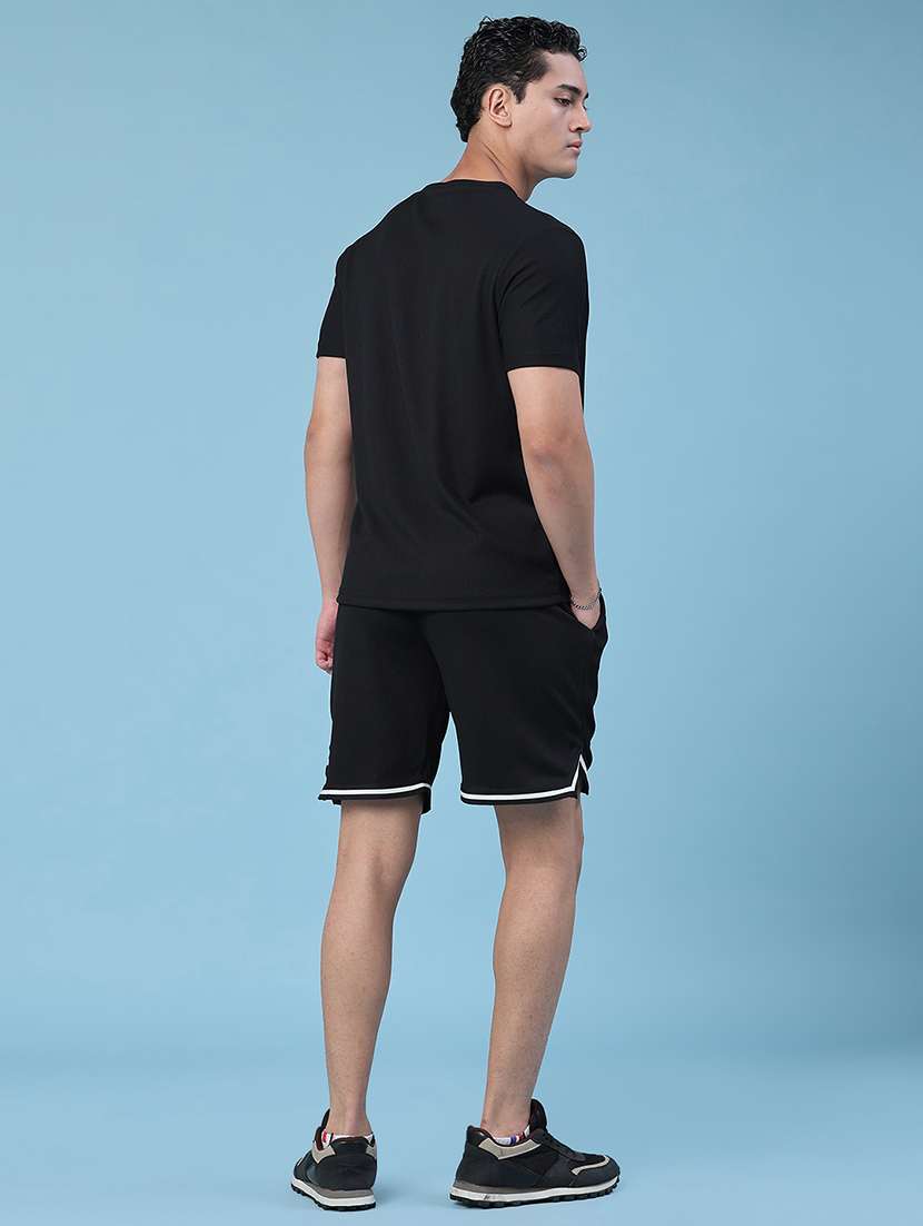 men self design round neck t-shirt and shorts co-ord set - 22353819 -  Standard Image - 4