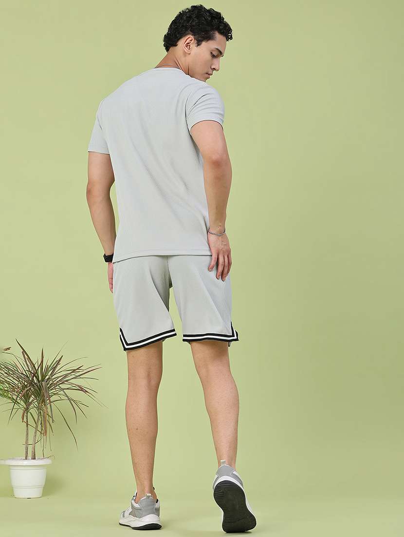 men self design round neck t-shirt and shorts co-ord set - 22353820 -  Standard Image - 4
