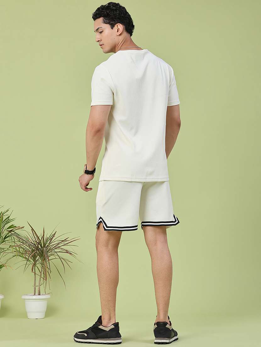 men self design round neck t-shirt and shorts co-ord set - 22353821 -  Standard Image - 4