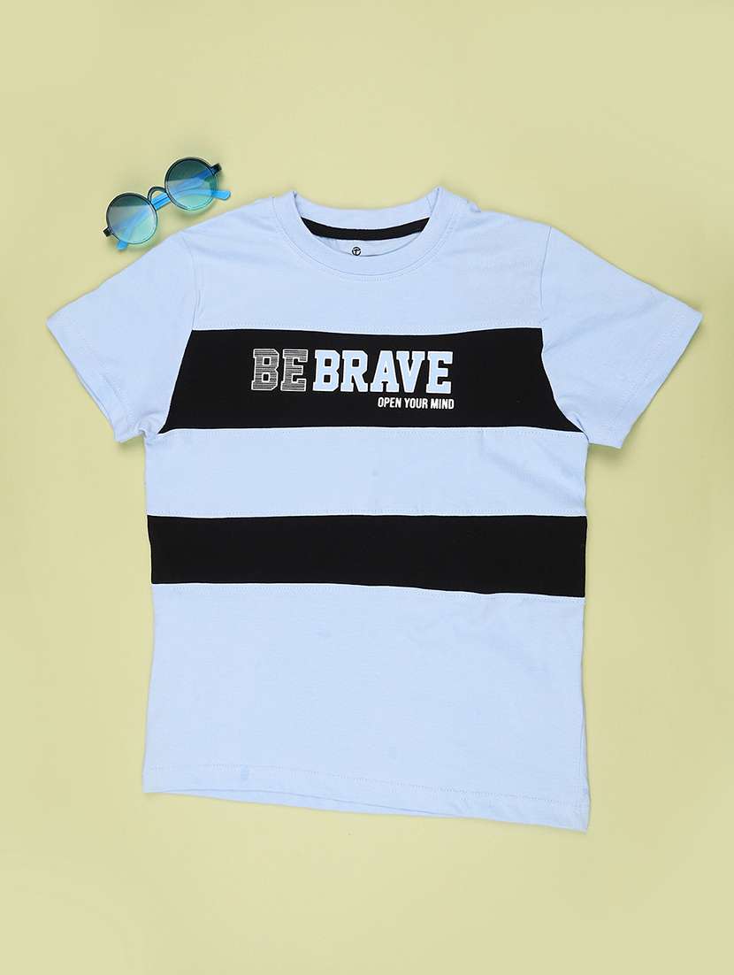 boys colourblocked round neck t-shirt  - 22353826 -  Standard Image - 1