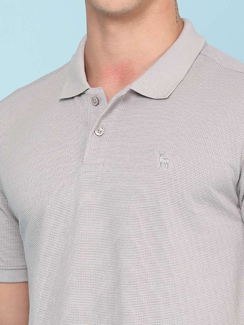 men textured short sleeve slim fit polo t-shirt - 22353868 -  Standard Image - 1