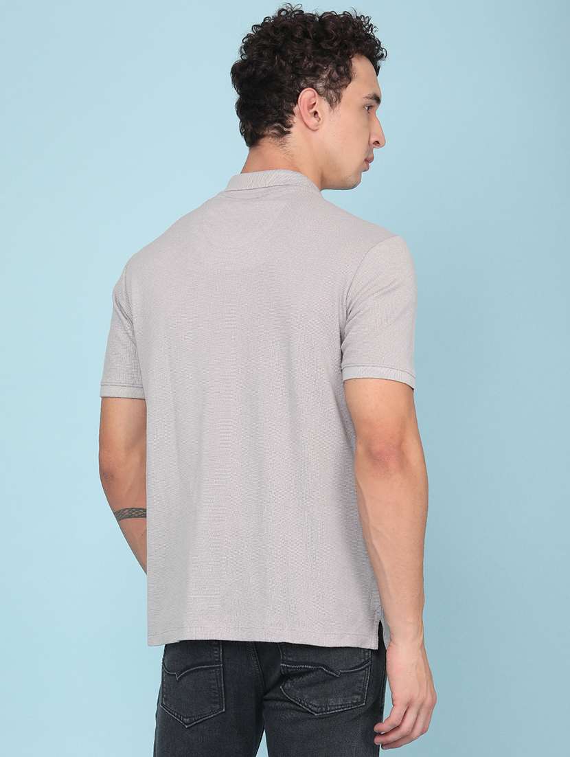 men textured short sleeve slim fit polo t-shirt - 22353868 -  Standard Image - 4