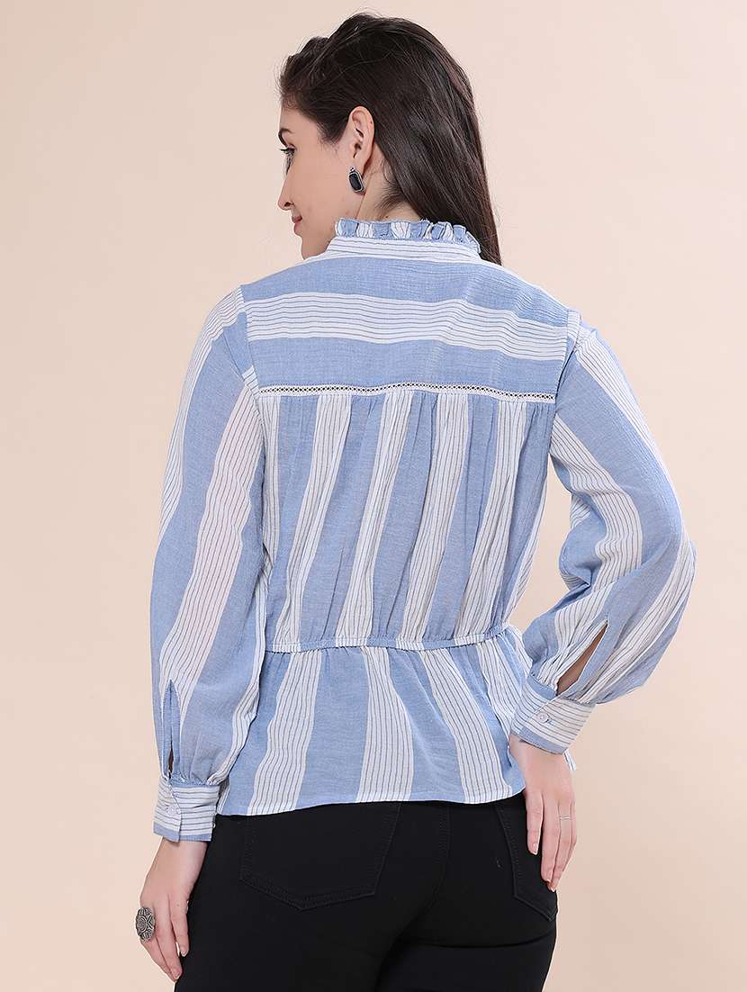 Women Printed Bishop Sleeves Peplum Top - 22353880 -  Standard Image - 4