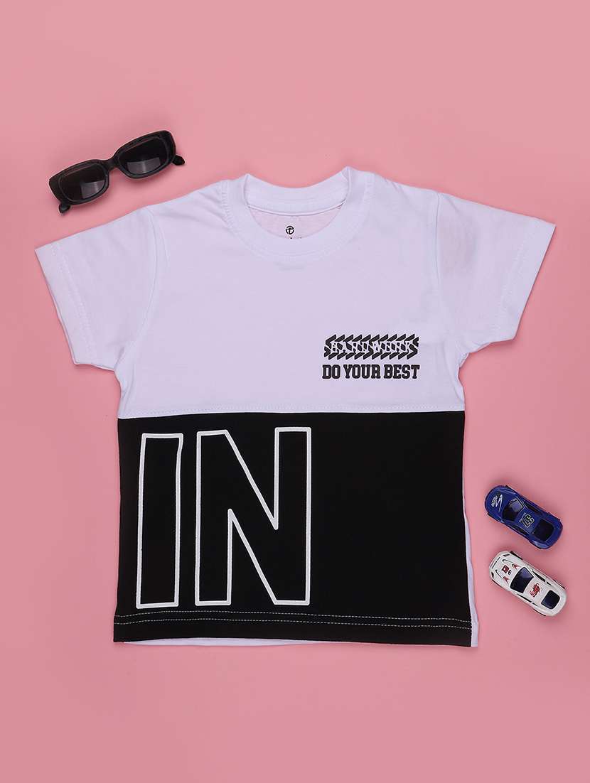 boys colourblocked round neck t-shirt - 22353891 -  Standard Image - 1