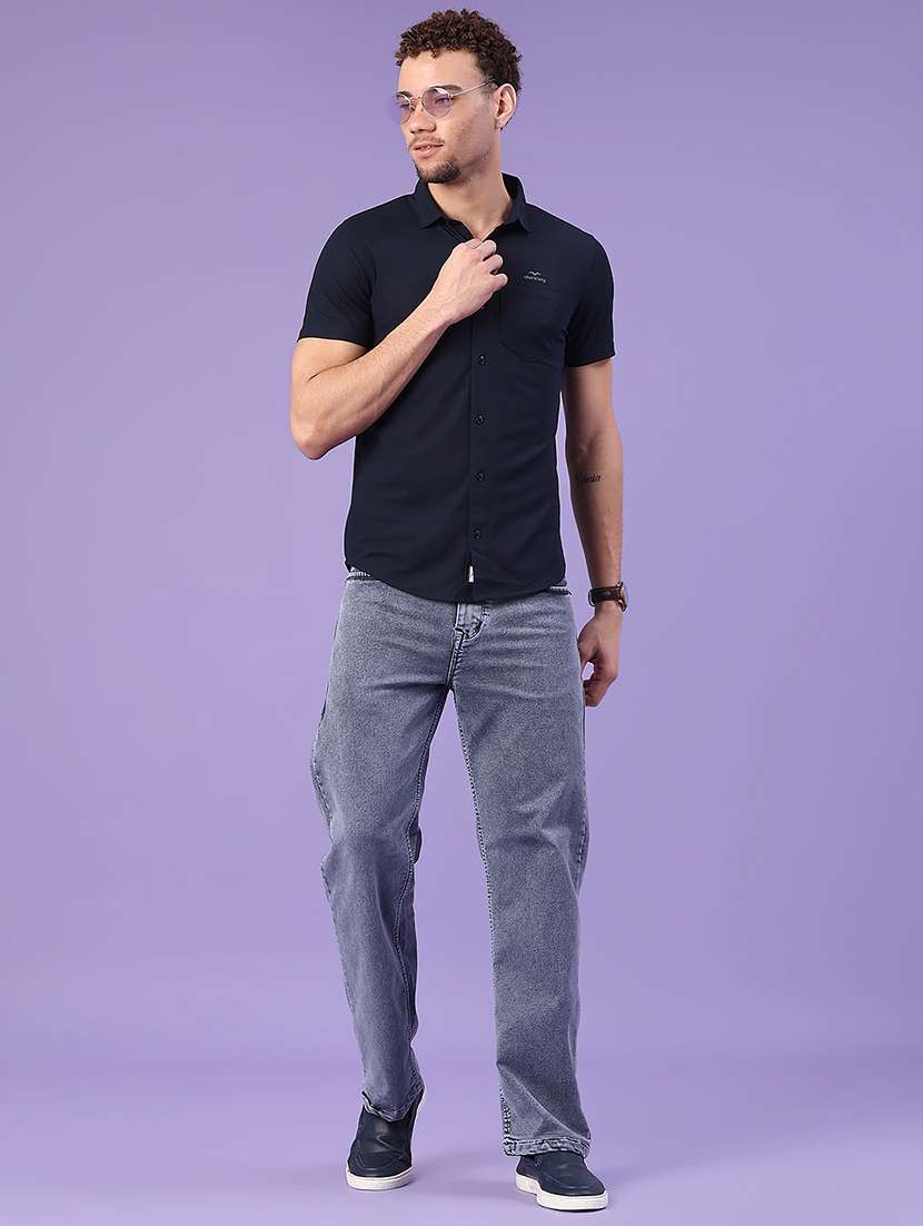 men plain mid rise full length straight jeans - 22354106 -  Standard Image - 4