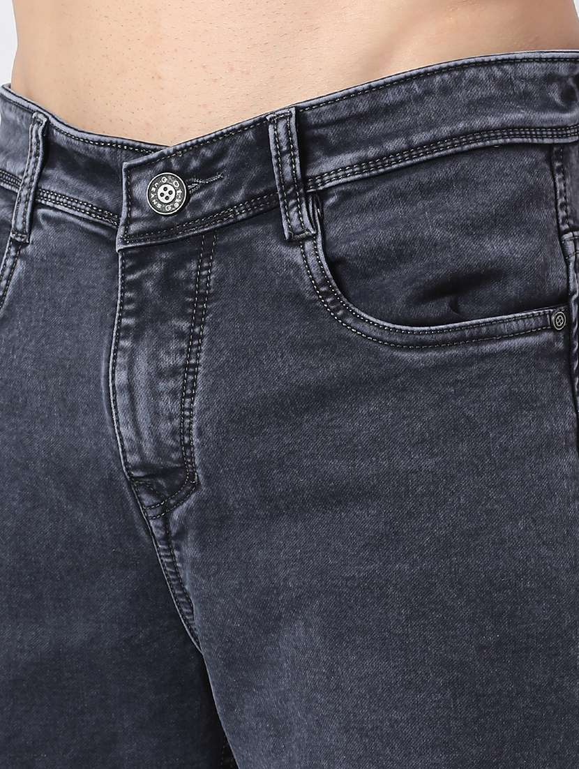 men plain mid rise full length straight jeans - 22354108 -  Standard Image - 1