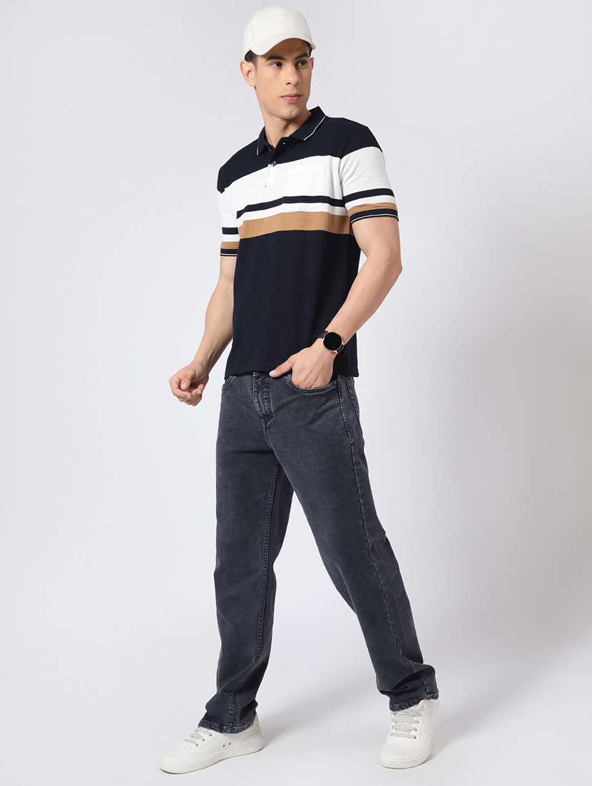 men plain mid rise full length straight jeans - 22354108 -  Standard Image - 4