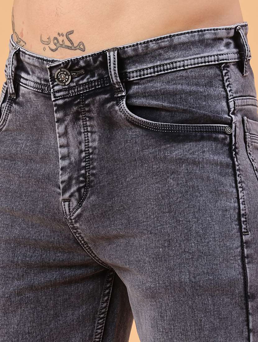 men plain mid rise full length straight jeans - 22354109 -  Standard Image - 1