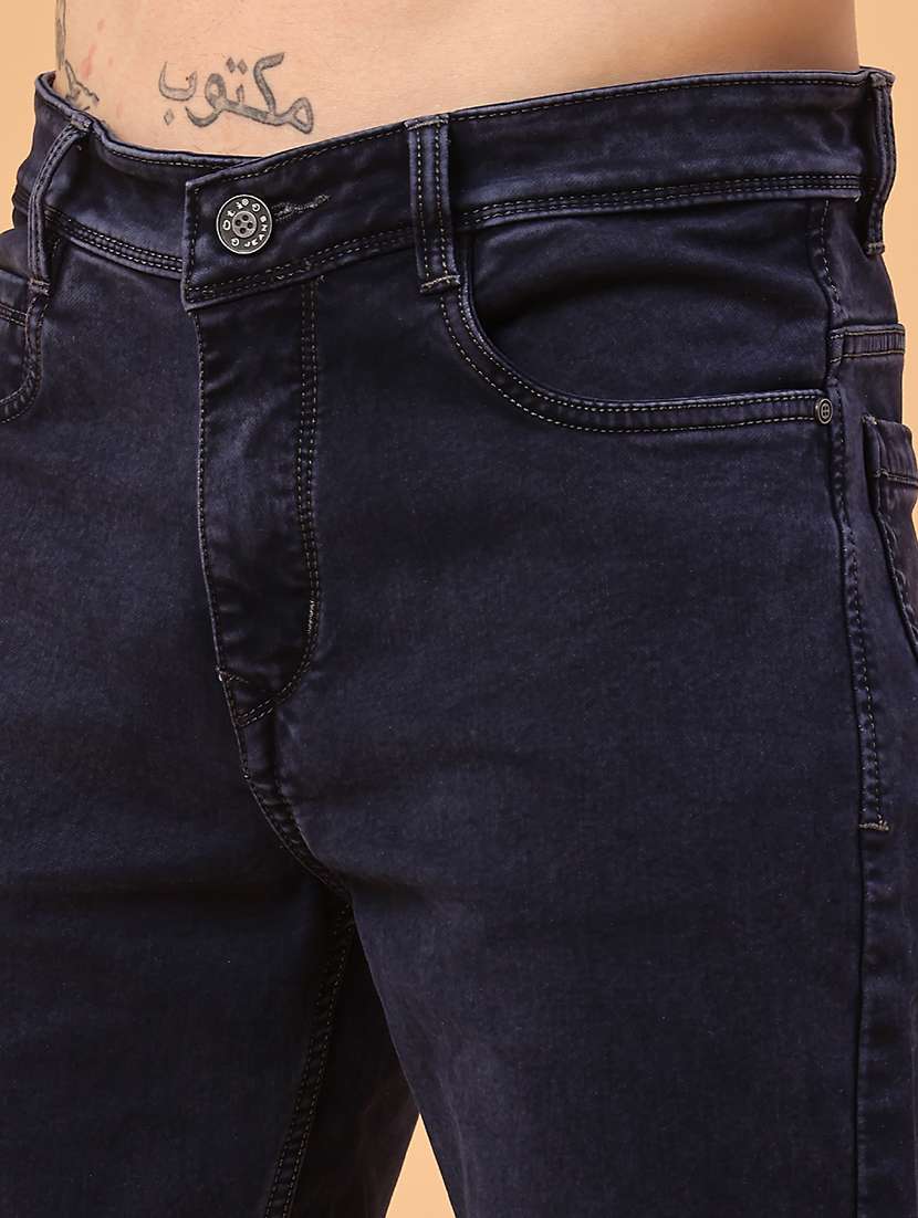 men plain mid rise full length straight jeans - 22354122 -  Standard Image - 1