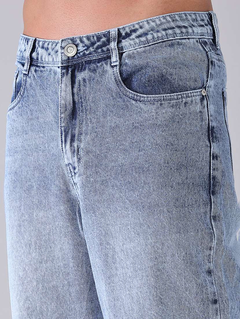 men washed mid rise baggy jeans - 22354142 -  Standard Image - 1