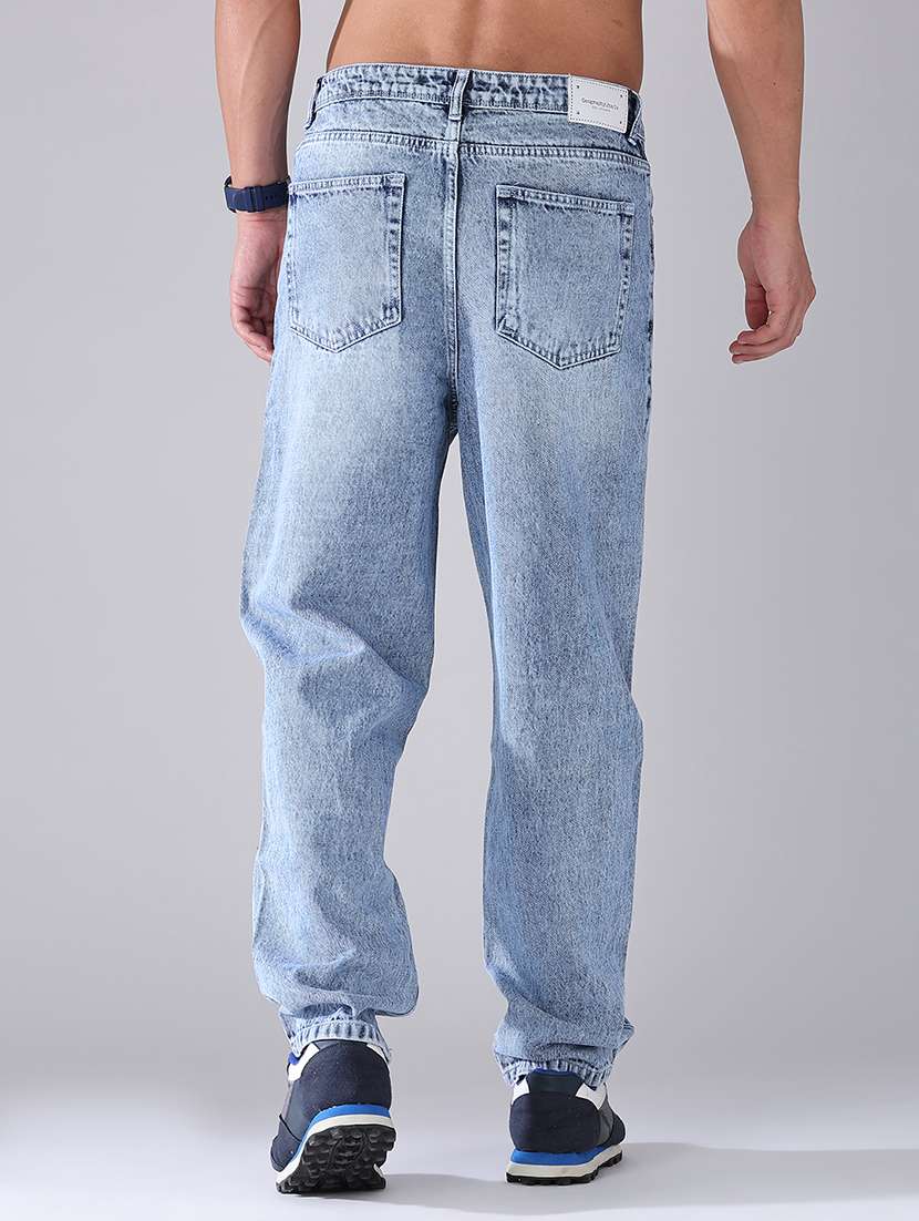 men washed mid rise baggy jeans - 22354142 -  Standard Image - 4