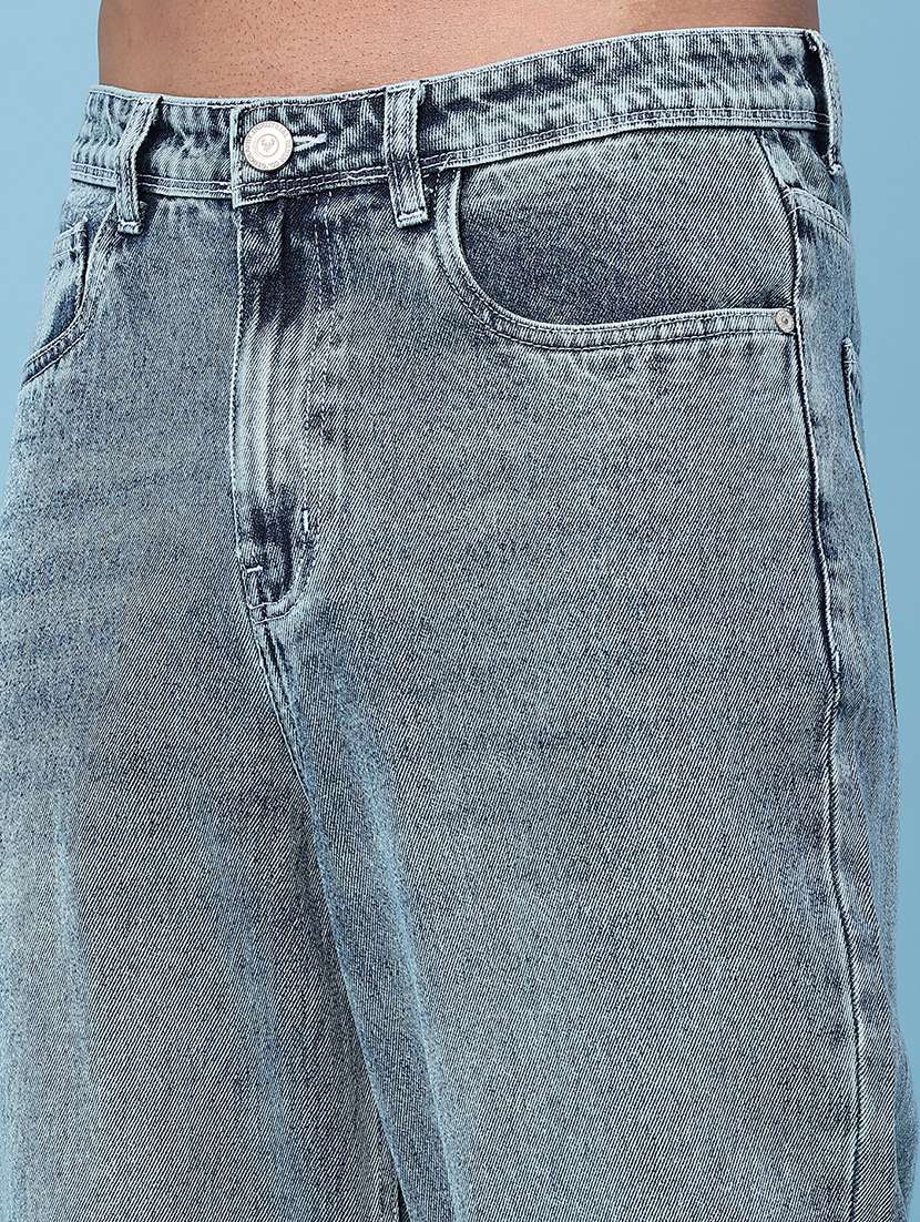 men washed mid rise full length baggy jeans - 22354143 -  Standard Image - 1