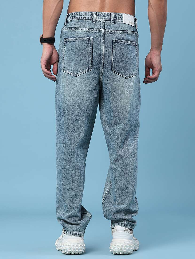 men washed mid rise full length baggy jeans - 22354143 -  Standard Image - 4