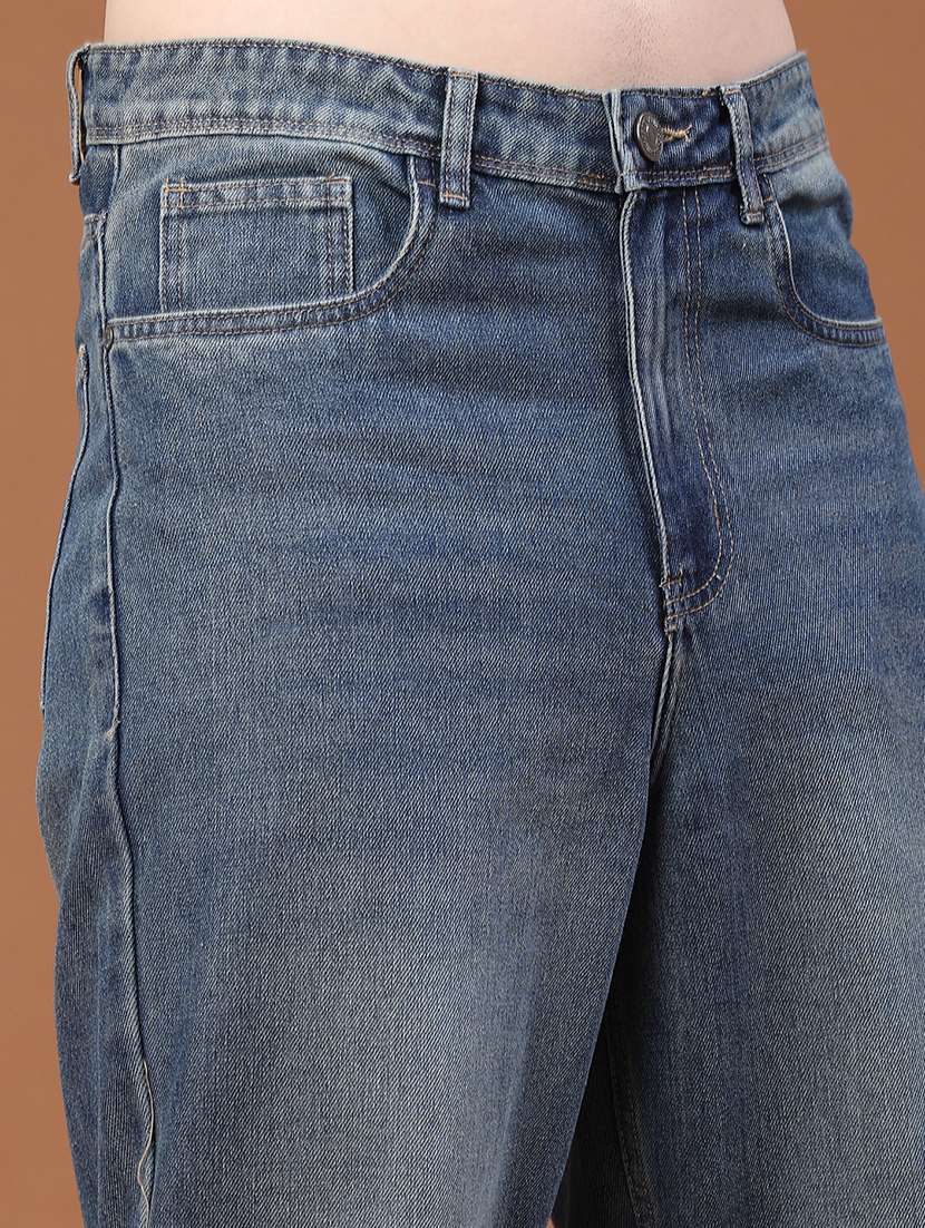 men washed mid rise full length relaxed fit jeans - 22354145 -  Standard Image - 1