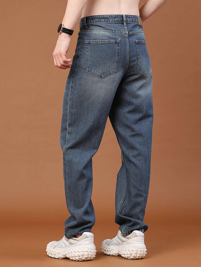 men washed mid rise full length relaxed fit jeans - 22354145 -  Standard Image - 4