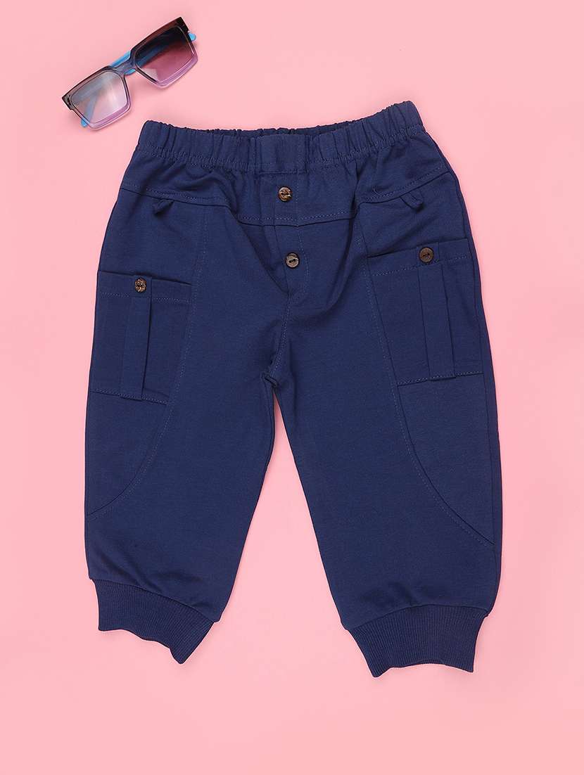 navy blue poly cotton plain jogger - 22354173 -  Standard Image - 1