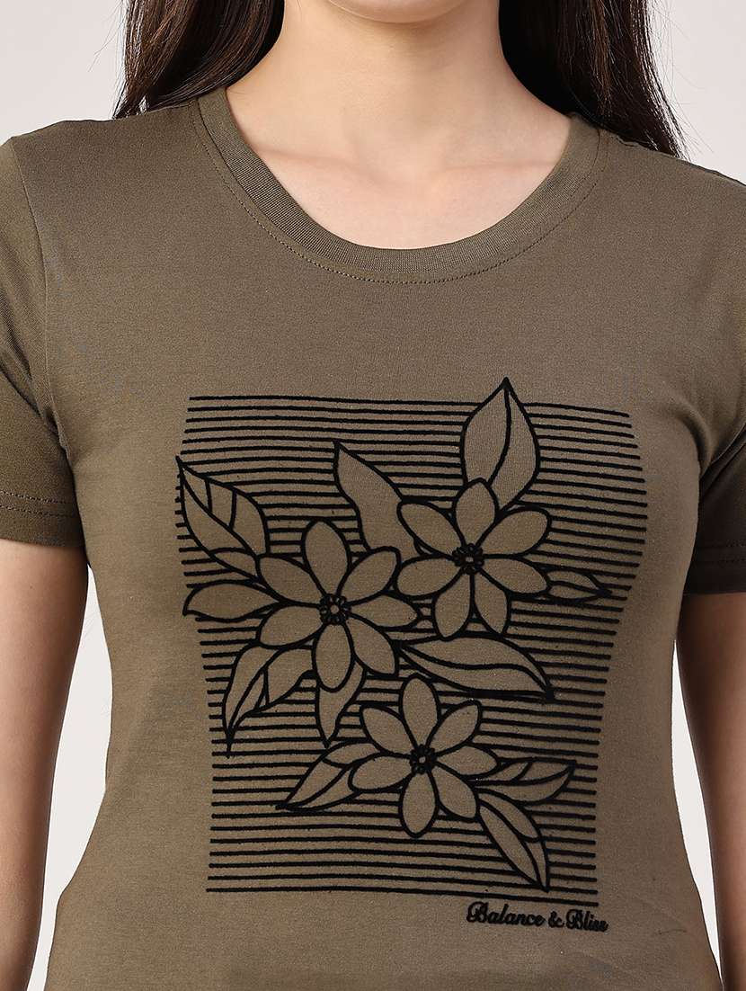 women printed round neck regular t-shirt - 22354208 -  Standard Image - 1