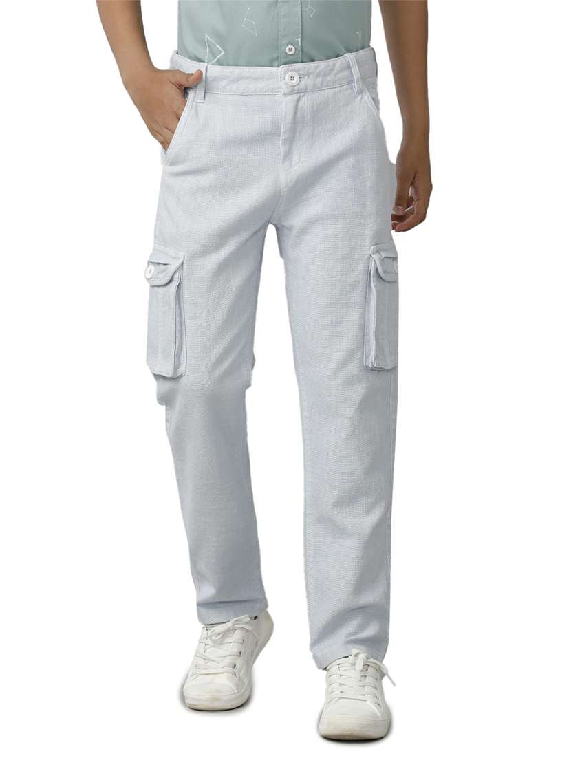 boys solid mid rise cargo - 22354291 -  Standard Image - 1