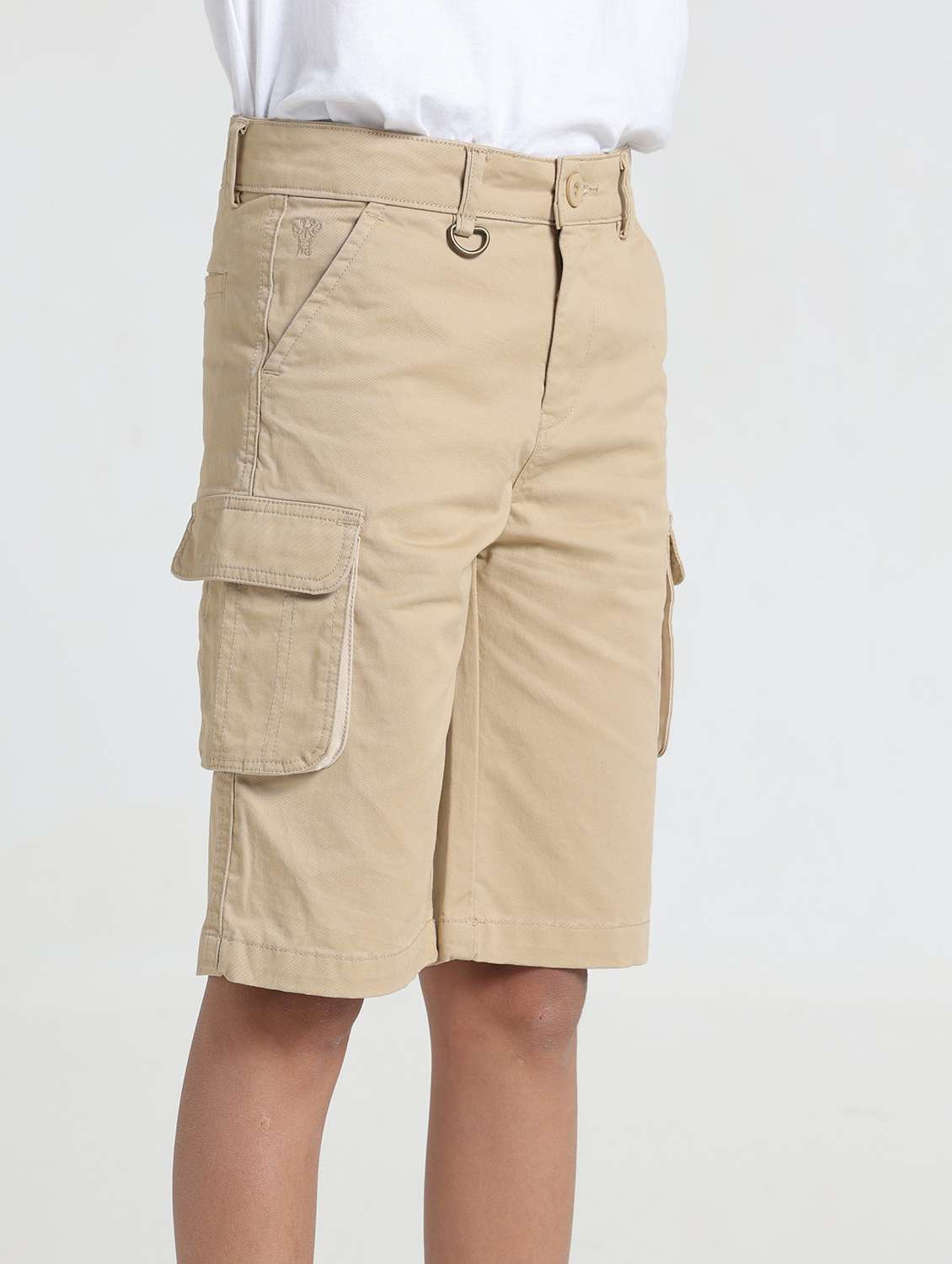 boys solid mid rise cargo shorts  - 22354296 -  Standard Image - 4
