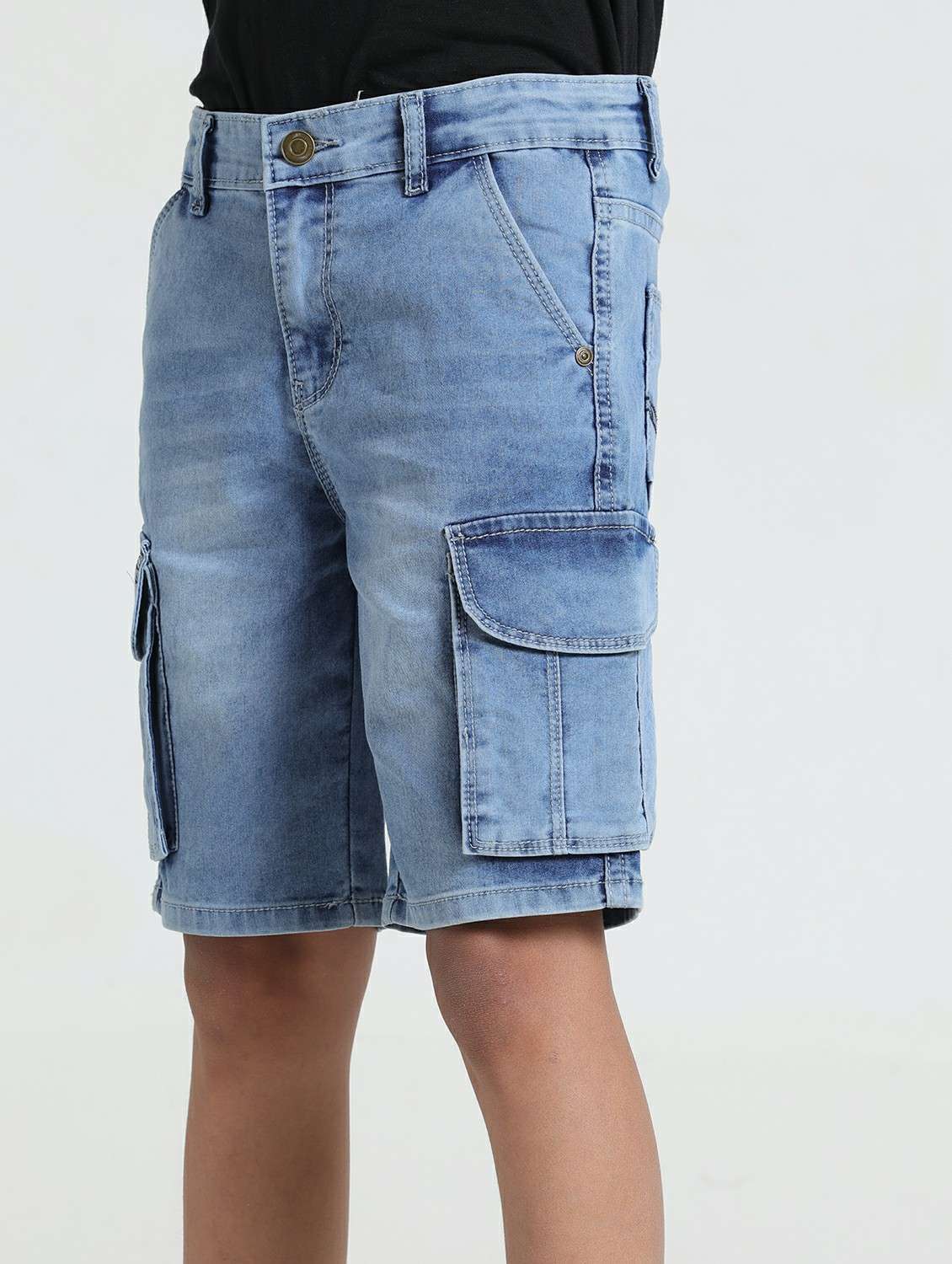 boys solid mid rise cargo shorts  - 22354297 -  Standard Image - 4